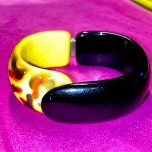Animal print vintage clamper bracelet